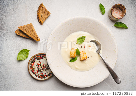 Creamy cauliflower soup 117280852