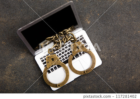 image of miniature computer handcuffs image of miniature computer handcuffs 117281402