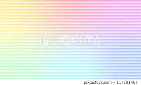 Vibrant rainbow gradient and stripe background - Colorful pop banner material - 16:9 117281467