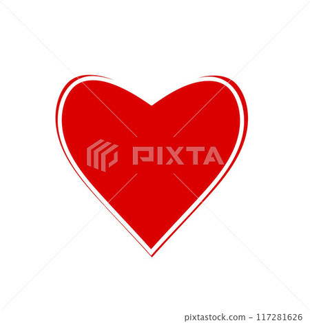 Heart. A fashionable red heart in an original... - Stock Illustration ...