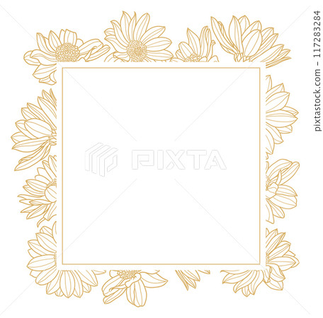 Luxury golden frame for invite, wedding, certificate. Vector floral illustration Luxury golden frame for invite, wedding, certificate. Vector floral illustration 117283284
