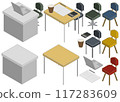 Simple office desk and chair 117283609