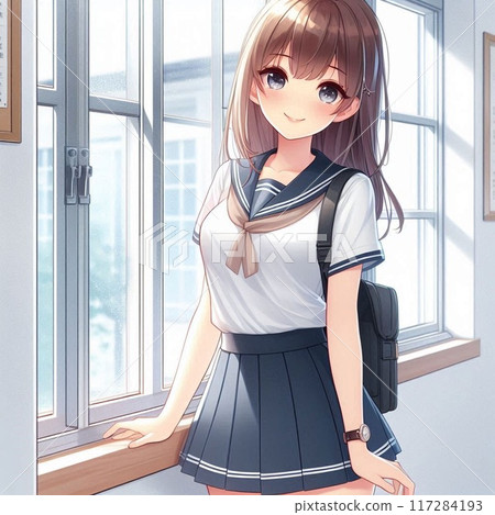 站在窗邊的女高中生 117284193