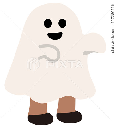 萬聖節穿著鬼服的孩子的向量圖 117286516