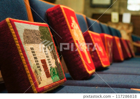 Handmade church pew back cushions 117286818
