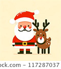 Santa and reindeer cute illustration 117287037