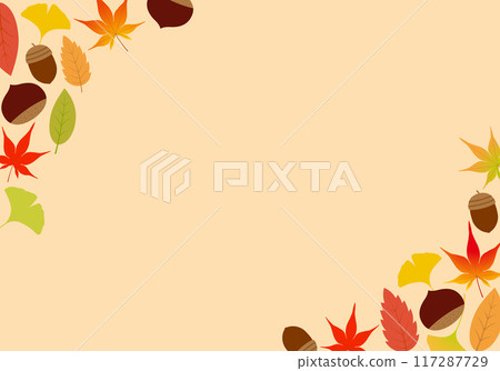 Autumn maple and chestnut frame background 29 orange 117287729