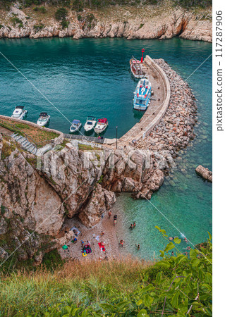 Harbour of Vrbnik, Krk Croatia. A view from the balcony 27.06.2024 117287906