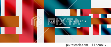 Colorful squares, lines minimal abstract background. Vector Illustration For Wallpaper, Banner, Background, Card, Book Illustration, landing page Colorful squares, lines minimal abstract background. Vector Illustration For Wallpaper, Banner, Background, Card, Book Illustration, landing page 117288179