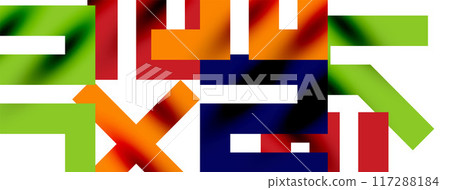 Colorful squares, lines minimal abstract background. Vector Illustration For Wallpaper, Banner, Background, Card, Book Illustration, landing page Colorful squares, lines minimal abstract background. Vector Illustration For Wallpaper, Banner, Background, Card, Book Illustration, landing page 117288184