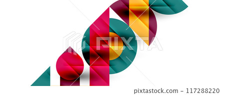 Round shapes, circles and lines minimal geometric background. Vector Illustration For Wallpaper, Banner, Background, Card, Book Illustration, landing page Round shapes, circles and lines minimal geometric background. Vector Illustration For Wallpaper, Banner, Background, Card, Book Illustration, landing page 117288220