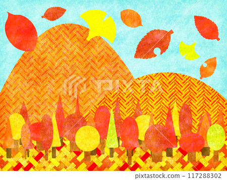 日式圖案秋葉山背景 日式圖案秋葉山背景 117288302