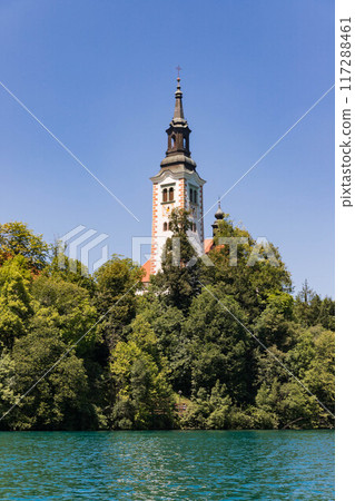 St. Mary's Church on Lake Bled, Slovenia 117288461