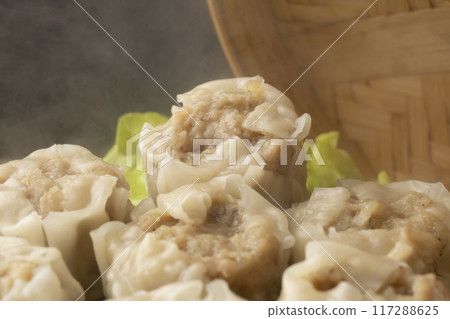 Shumai Steamed in a bamboo steamer 117288625
