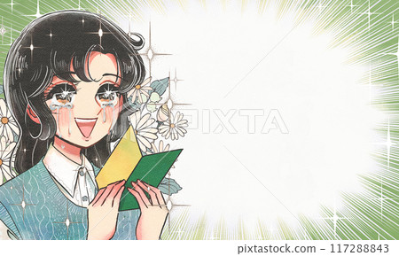 Retro girl cartoon style eye catch, beginners OK! inspiring woman 117288843