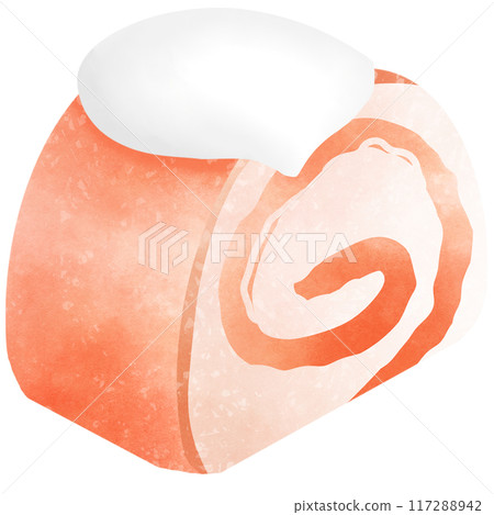 This orange swiss roll cake is made with a soft 117288942