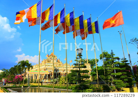 Big Buddha at Vinh Chan Pagoda in the Mekong Delta, Ho Chi Minh City 117289229