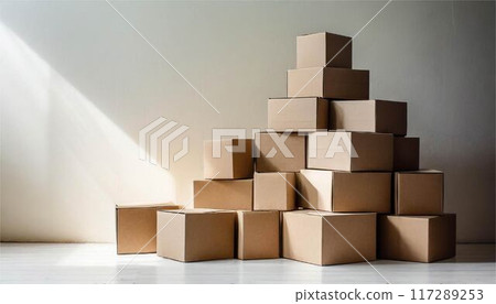 一堆紙板搬家出貨 117289253