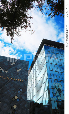 東京中央區銀座的建築風景（Bottega Veneta 銀座旗艦店、Armani 銀座） 117289320