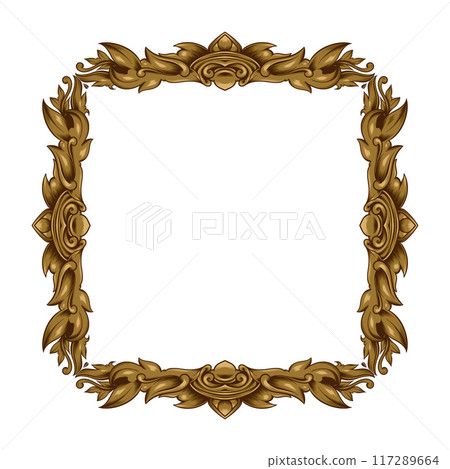 Gold Frame With A Floral Design Retro Ornamental Frame Vintage Rectangle Ornament Border Vector Gold Frame With A Floral Design Retro Ornamental Frame Vintage Rectangle Ornament Border Vector 117289664