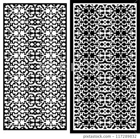 Vector Cutting Laser Motif Partition fences Facade, seamless Pattern Vector Cutting Laser Motif Partition fences Facade, seamless Pattern 117289832