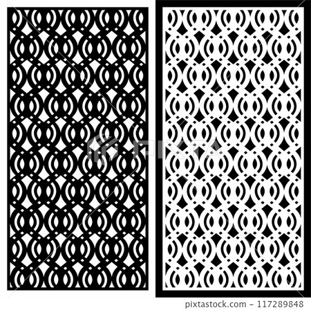Vector Cutting Laser Motif Partition fences Facade, seamless Pattern Vector Cutting Laser Motif Partition fences Facade, seamless Pattern 117289848