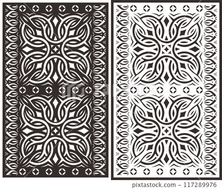 Vector Cutting Laser Motif Partition Fences Facade, Seamless Pattern Vector Cutting Laser Motif Partition Fences Facade, Seamless Pattern 117289976