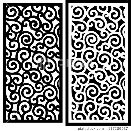 Vector Cutting Laser Motif Partition Fences Facade, Seamless Pattern Vector Cutting Laser Motif Partition Fences Facade, Seamless Pattern 117289987