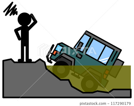 我心愛的四輪驅動車被水淹沒了，我無法駕駛它。 117290179