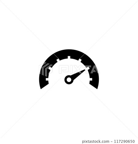 Minimalist black and white tachometer icon design 117290650