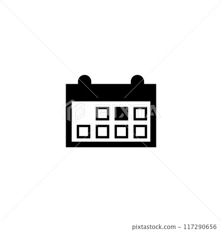 Simplistic black and white calendar icon. Ideal for apps, web design, and other digital use 117290656