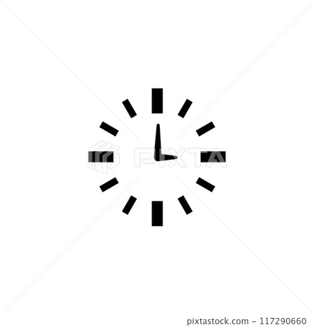 Minimalist clock icon with hour and minute hands. Perfect for time management and scheduling concepts Minimalist clock icon with hour and minute hands. Perfect for time management and scheduling concepts 117290660