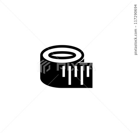 Black modern simple measuring tape icon Black modern simple measuring tape icon 117290694