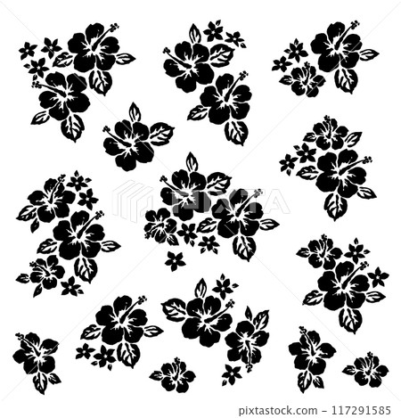 Beautiful hibiscus illustration collection, Beautiful hibiscus illustration collection, 117291585
