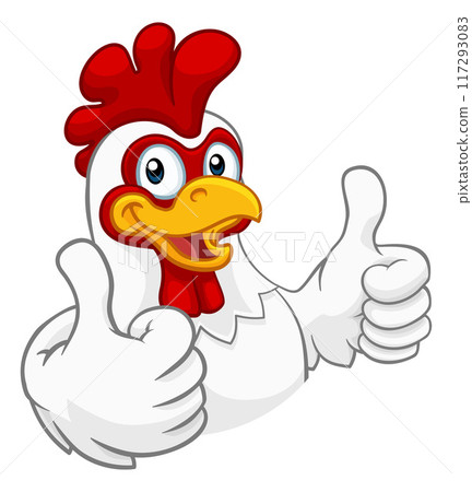 Chicken Cartoon Rooster Cockerel Character Chicken Cartoon Rooster Cockerel Character 117293083