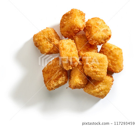 fried fish fillet nuggets 117293459