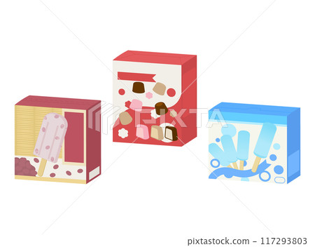 盒裝冰淇淋插畫 117293803