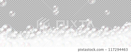 Realistic vector illustration of soap foam bubble 117294463