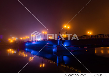 [Hokkaido_Kushiro_Heimai Bridge] Kushiro's night and foggy Nusamai Bridge 117294499