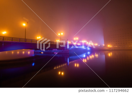 [Hokkaido_Kushiro_Heimai Bridge] Kushiro's night and foggy Nusamai Bridge 117294662