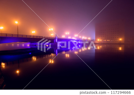 [北海道_釧路_幣舞橋] 釧路夜景/霧中的幣舞橋 117294666