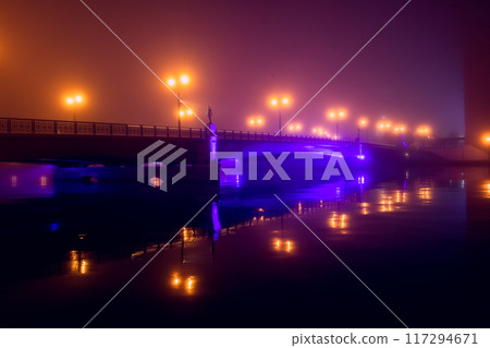 [北海道_釧路_幣舞橋] 釧路夜景/霧中的幣舞橋 117294671
