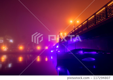 [北海道_釧路_幣舞橋] 釧路夜景/霧中的幣舞橋 117294807