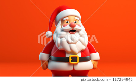 卡通3D圣诞老人插画图片 117294945
