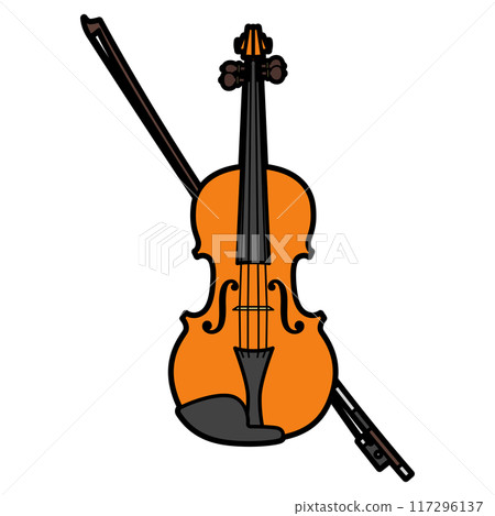 教育樂器插畫：小提琴 117296137