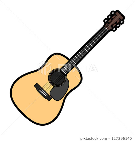 Educational musical instrument illustration: guitar Educational musical instrument illustration: guitar 117296140