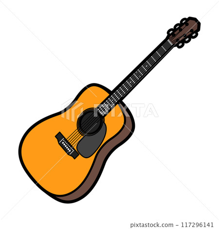 Educational musical instrument illustration: guitar 117296141