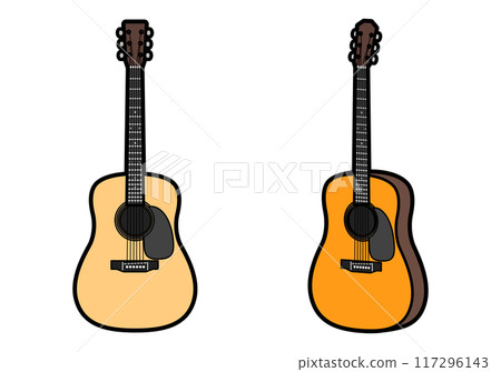 Educational musical instrument illustration: Guitar set 117296143