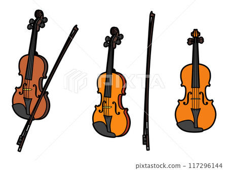 Educational Instrument Illustration: Violin Set 117296144