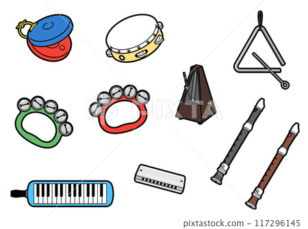 Educational musical instruments illustration set 117296145